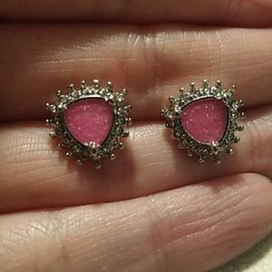 Boutique - Fire Pink Opal Drop Stud Earrings